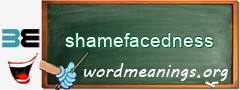 WordMeaning blackboard for shamefacedness